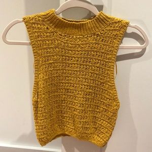 Billabong Crocheted Yellow Cropped Tank Top